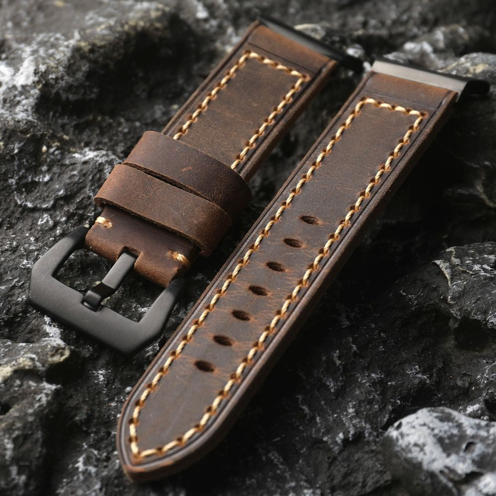 Handcrafted rugged style Samsung Watch Strap - Antique Brown