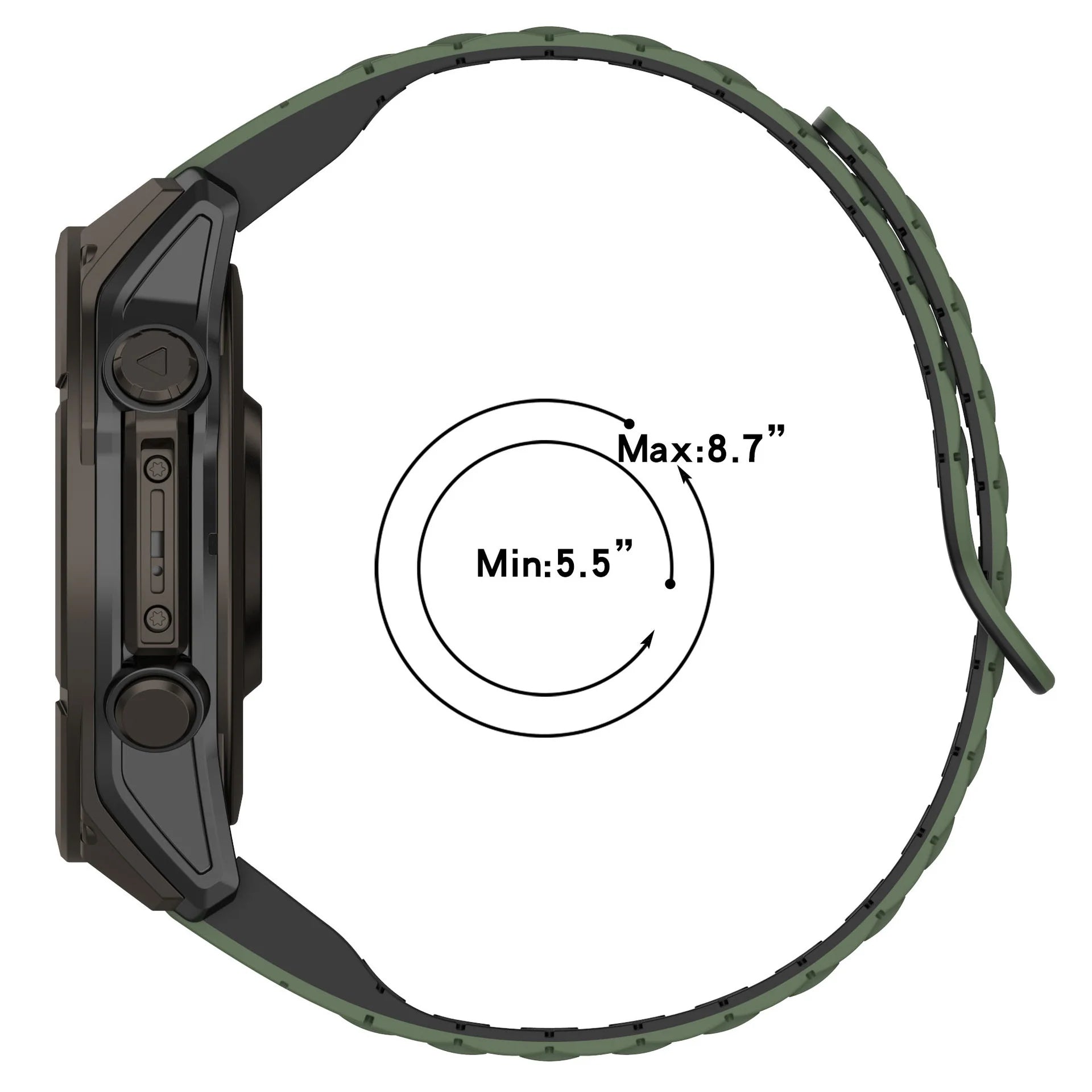 Silicone Magnetic Loop Band For Garmin Fenix 8 5X 6 Pro 6X 7 7X