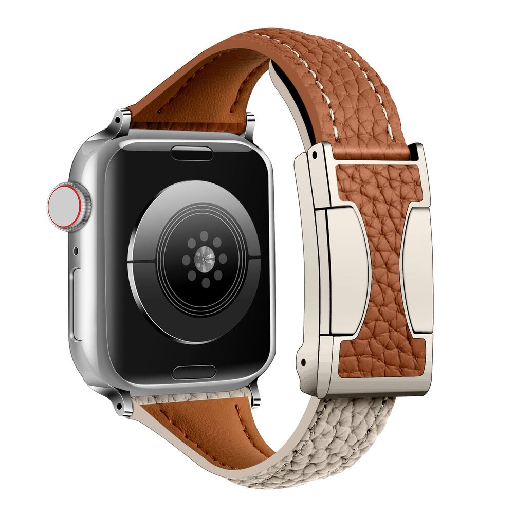 Textured Leather Strap For Apple Watch