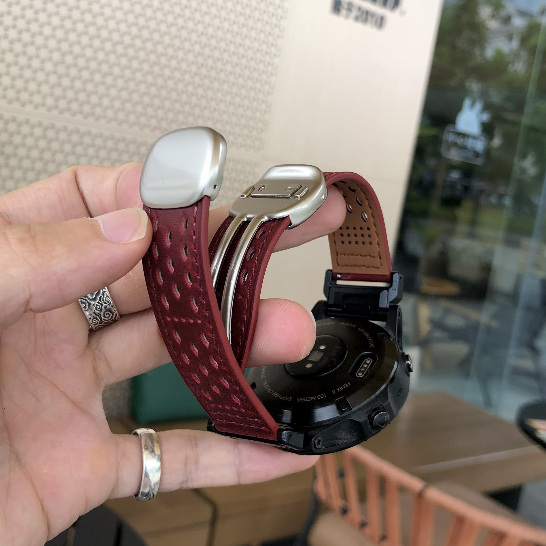Breathable Leather Strap For Garmin
