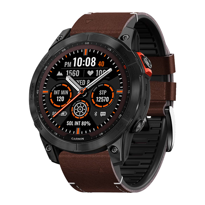 TPU+LeatherBand For Garmin Fenix 8 7X 6X Pro