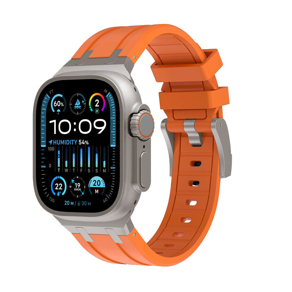 Metal Head Silicone Band For Apple Watch