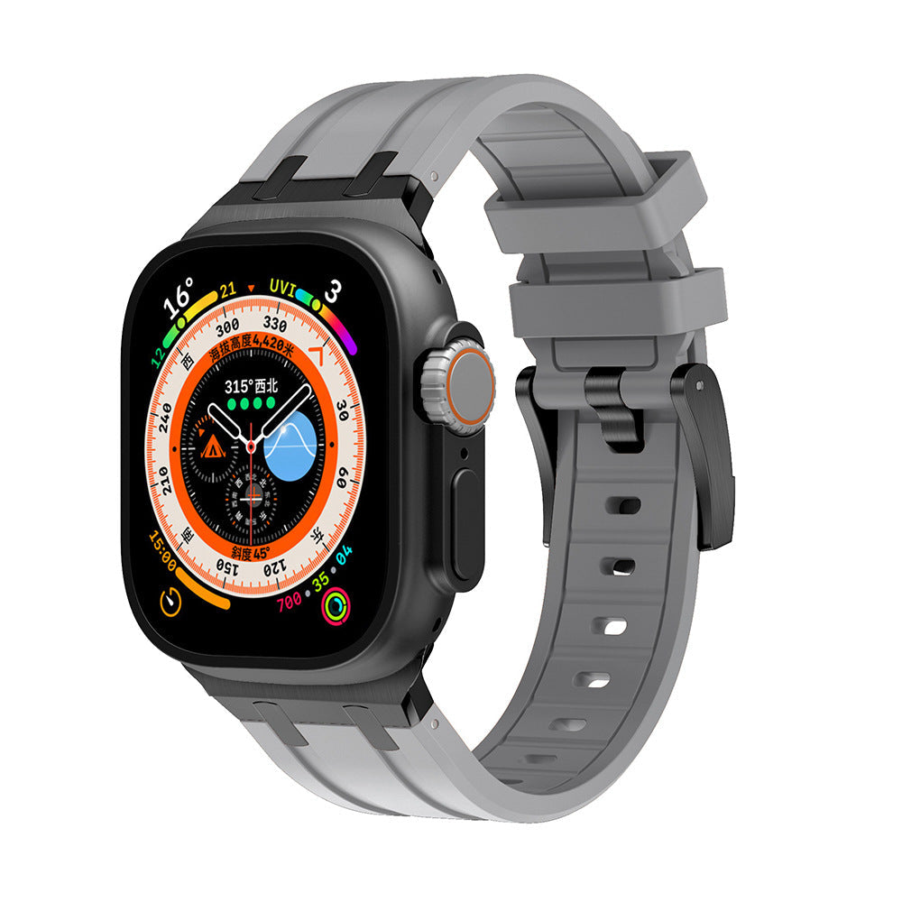 Metal Head Silicone Band For Apple Watch