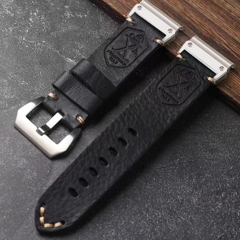 Vintage Leather Strap For Garmin Fenix 8 7X 6X Pro / 20mm/22mm/26mm
